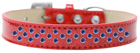 Sprinkles Ice Cream Dog Collar Blue Crystals Size 12 Red