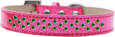 Sprinkles Ice Cream Dog Collar Emerald Green Crystals Size 14 Pink