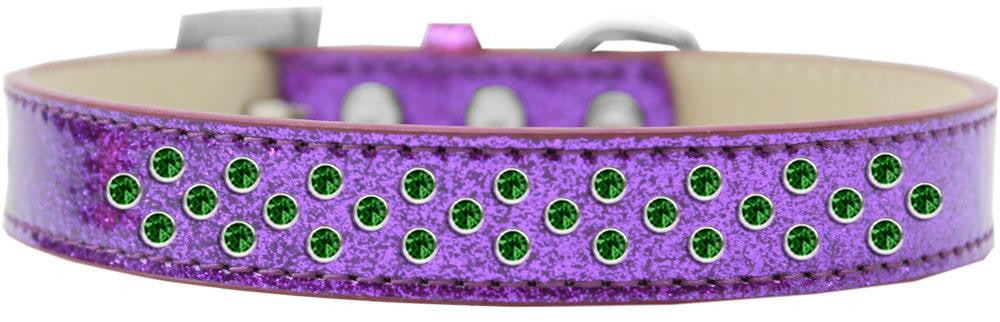 Sprinkles Ice Cream Dog Collar Emerald Green Crystals Size 14 Purple