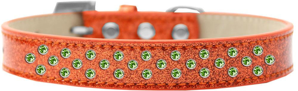 Sprinkles Ice Cream Dog Collar Lime Green Crystals Size 12 Orange