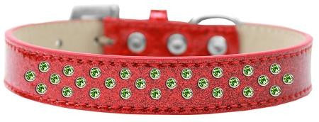 Sprinkles Ice Cream Dog Collar Lime Green Crystals Size 12 Red