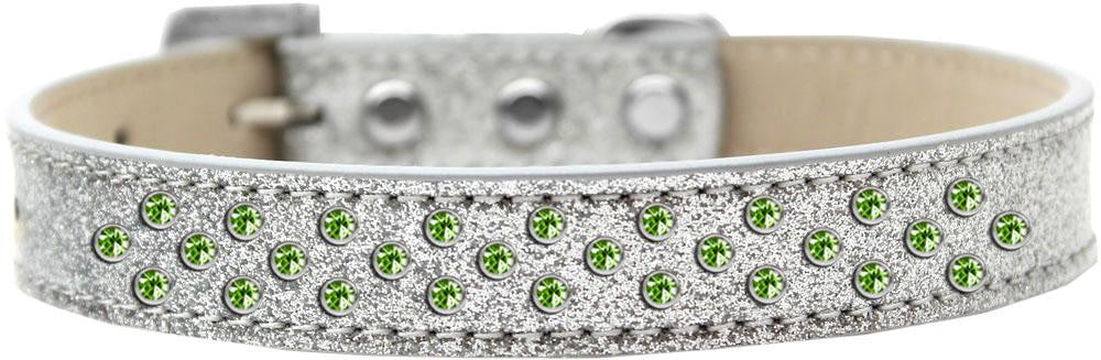 Sprinkles Ice Cream Dog Collar Lime Green Crystals Size 16 Silver