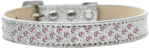 Sprinkles Ice Cream Dog Collar Light Pink Crystals Size 12 Silver