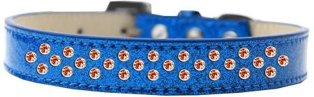 Sprinkles Ice Cream Dog Collar Orange Crystals Size 12 Blue