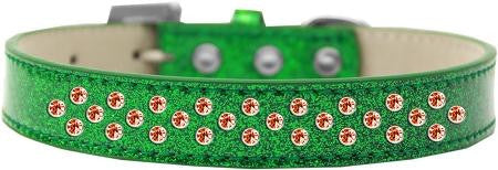 Sprinkles Ice Cream Dog Collar Orange Crystals Size 18 Emerald Green