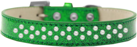 Sprinkles Ice Cream Dog Collar Pearls Size 16 Emerald Green