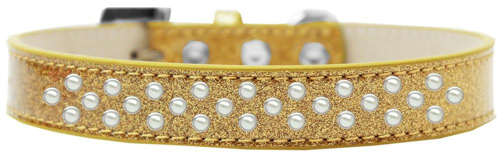 Sprinkles Ice Cream Dog Collar Pearls Size 20 Gold