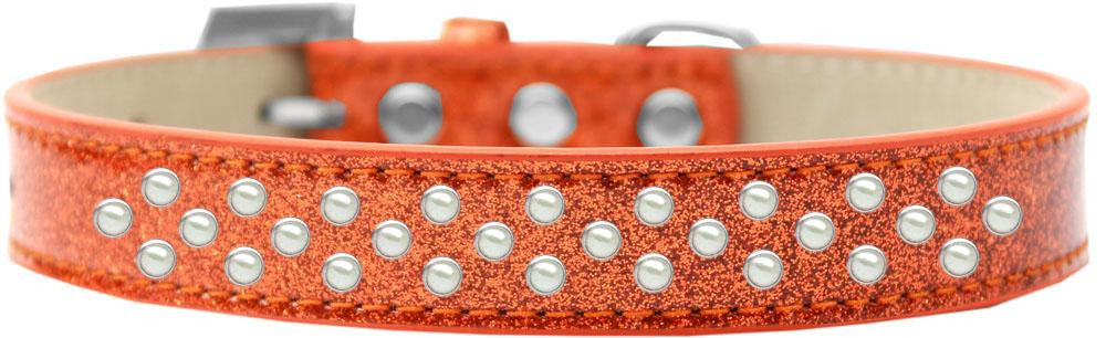 Sprinkles Ice Cream Dog Collar Pearls Size 12 Orange