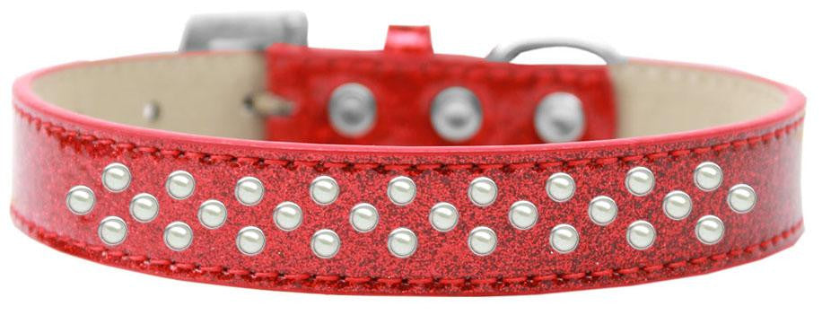 Sprinkles Ice Cream Dog Collar Pearls Size 16 Red