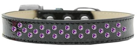 Sprinkles Ice Cream Dog Collar Purple Crystals Size 14 Black