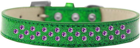 Sprinkles Ice Cream Dog Collar Purple Crystals Size 14 Emerald Green