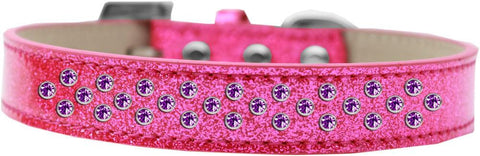 Sprinkles Ice Cream Dog Collar Purple Crystals Size 14 Pink