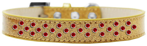 Sprinkles Ice Cream Dog Collar Red Crystals Size 14 Gold