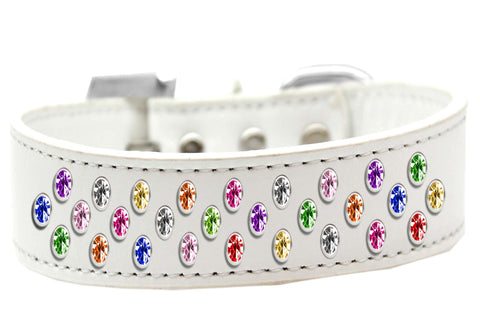 Sprinkles Dog Collar Confetti Crystals Size 12 White