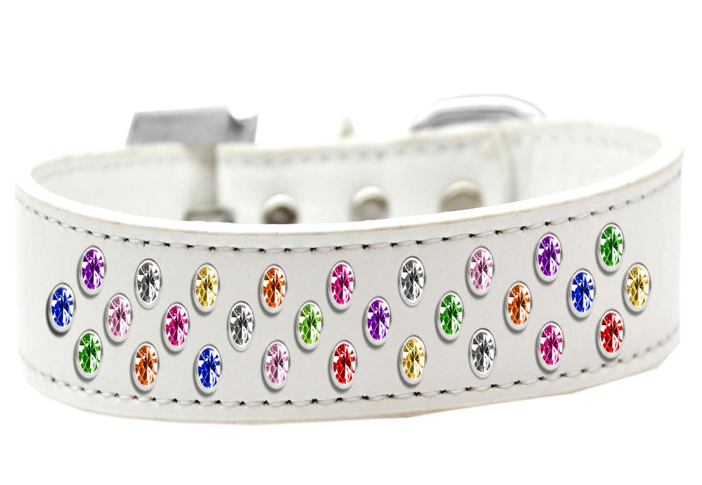 Sprinkles Dog Collar Confetti Crystals Size 14 White