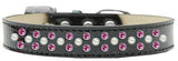 Sprinkles Ice Cream Dog Collar Pearl and Bright Pink Crystals Size 12 Black