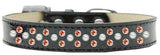Sprinkles Ice Cream Dog Collar Pearl and Orange Crystals Size 12 Black