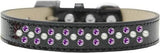 Sprinkles Ice Cream Dog Collar Pearl and Purple Crystals Size 12 Black
