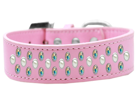 Sprinkles Dog Collar Pearl and AB Crystals Size 12 Light Pink