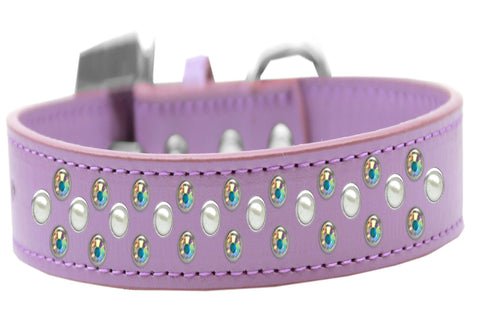 Sprinkles Dog Collar Pearl and AB Crystals Size 12 Lavender