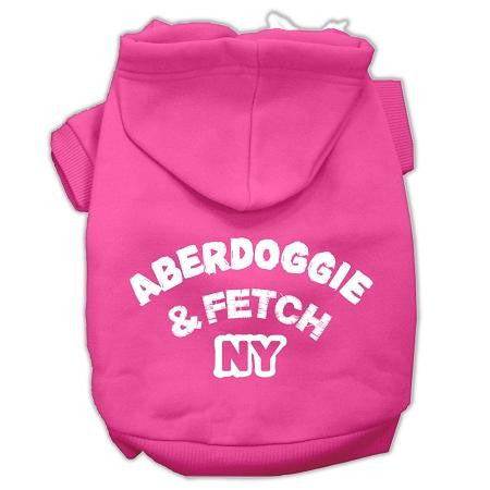 Aberdoggie NY Screenprint Pet Hoodies Bright Pink Size Lg (14)