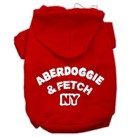 Aberdoggie NY Screenprint Pet Hoodies Red Size XL (16)