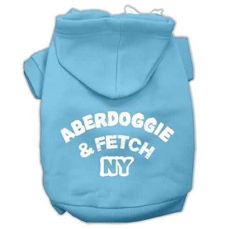 Aberdoggie Ny Screenprint Pet Hoodies Baby Blue Size Xs (8)