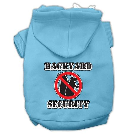 Backyard Security Screen Print Pet Hoodies Baby Blue Size L (14)