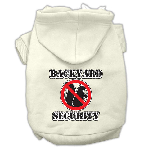 Backyard Security Screen Print Pet Hoodies Cream Size L (14)