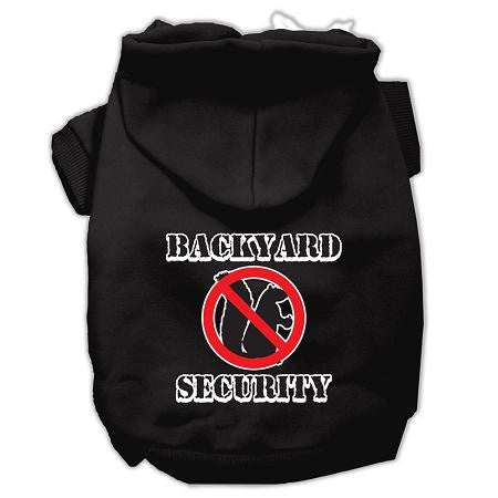 Backyard Security Screen Print Pet Hoodies Black Size XL (16)