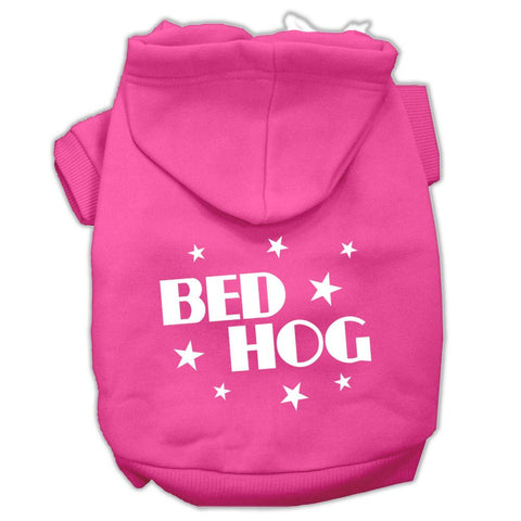 Bed Hog Screen Printed Pet Hoodies Bright Pink Size Lg (14)