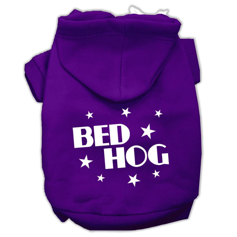 Bed Hog Screen Printed Pet Hoodies Purple Size XS (8)