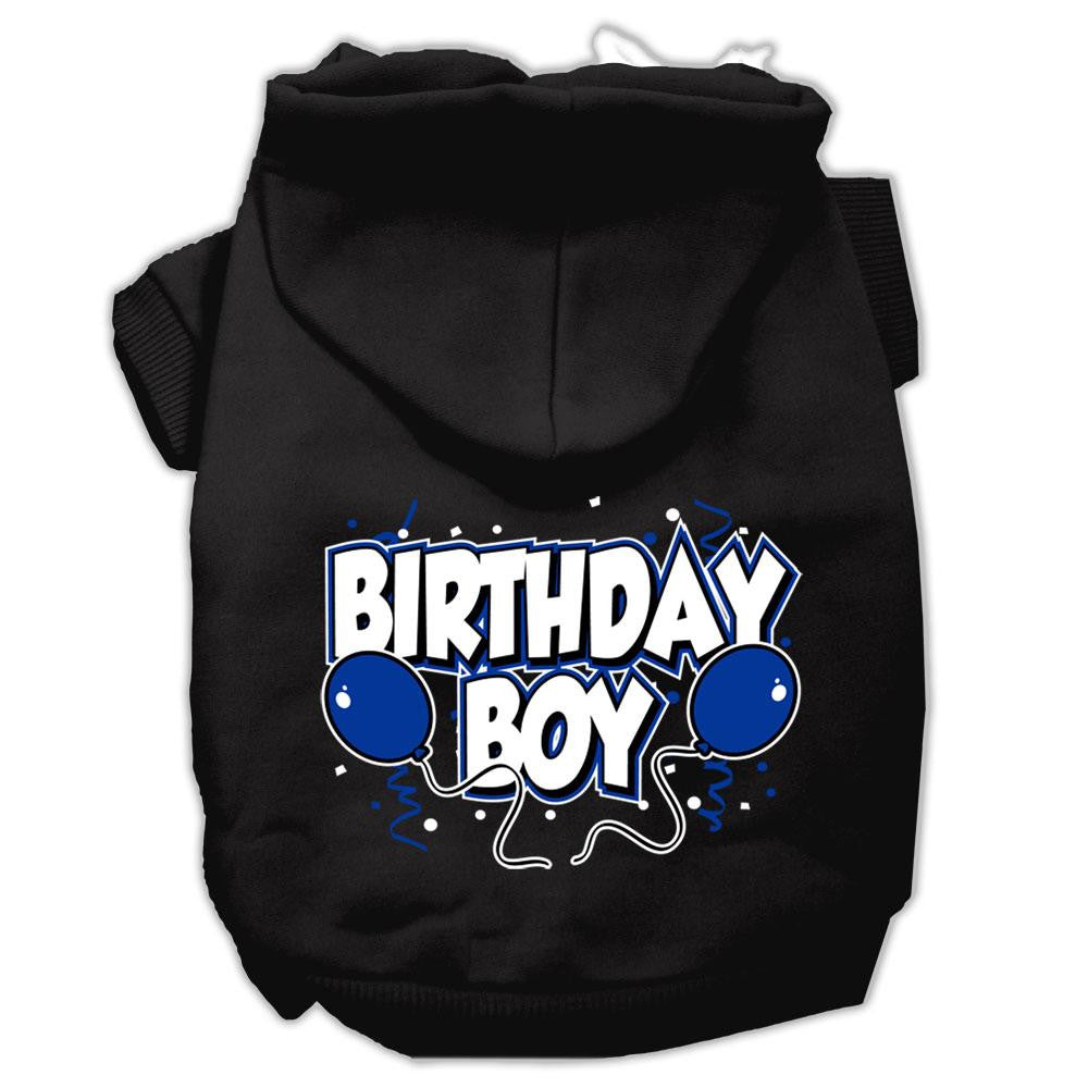 Birthday Boy Screen Print Pet Hoodies Black Size Med (12)