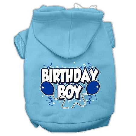 Birthday Boy Screen Print Pet Hoodies Baby Blue Size Sm (10)