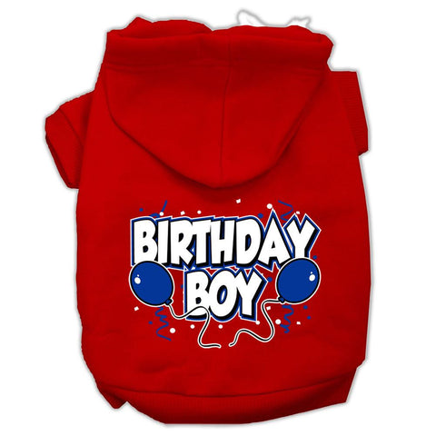 Birthday Boy Screen Print Pet Hoodies Red Size XXXL (20)