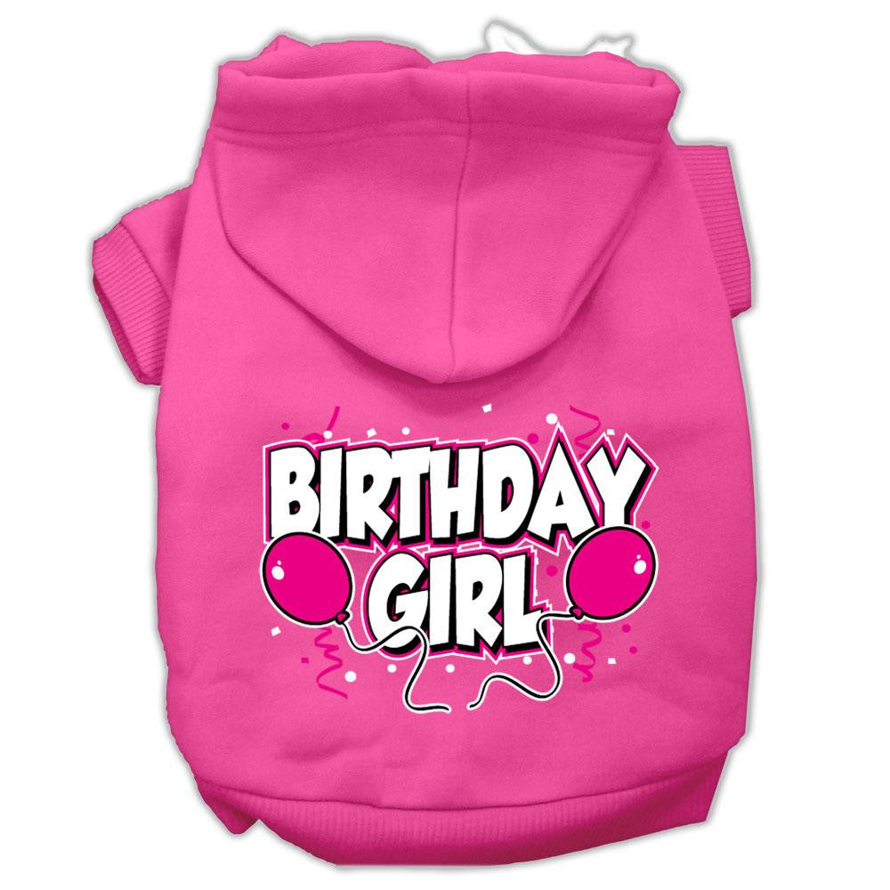 Birthday Girl Screen Print Pet Hoodies Bright Pink Size Lg (14)