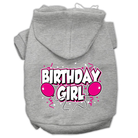 Birthday Girl Screen Print Pet Hoodies Grey Size Lg (14)