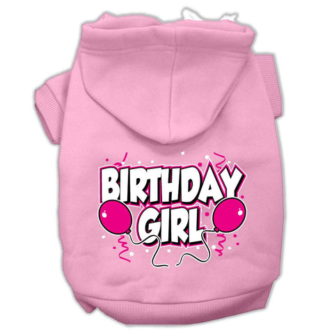 Birthday Girl Screen Print Pet Hoodies Light Pink Size Lg (14)