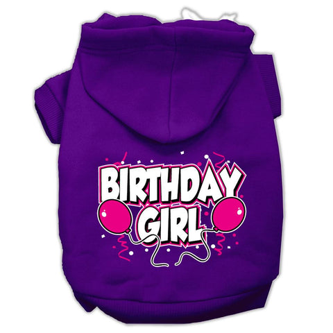 Birthday Girl Screen Print Pet Hoodies Purple Size Med (12)