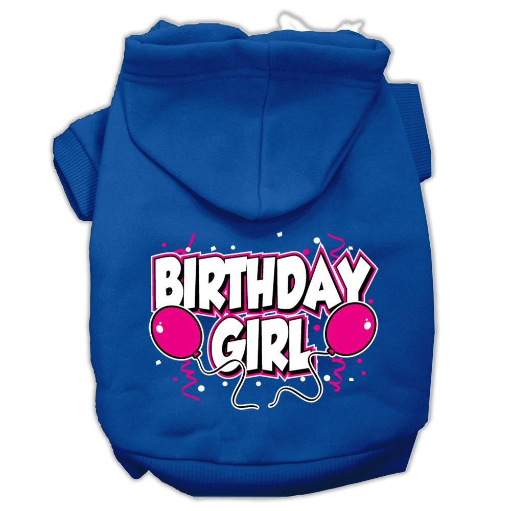 Birthday Girl Screen Print Pet Hoodies Blue Size XS (8)