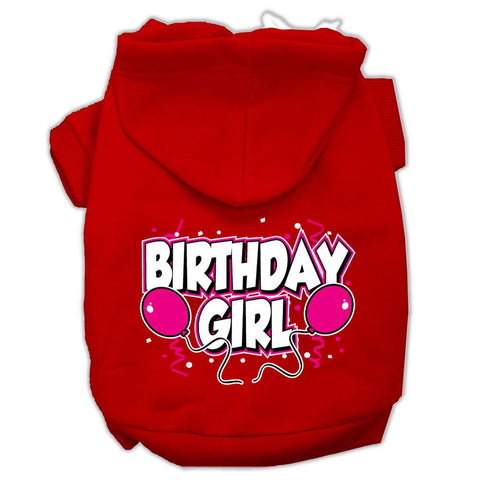 Birthday Girl Screen Print Pet Hoodies Red Size XXL (18)