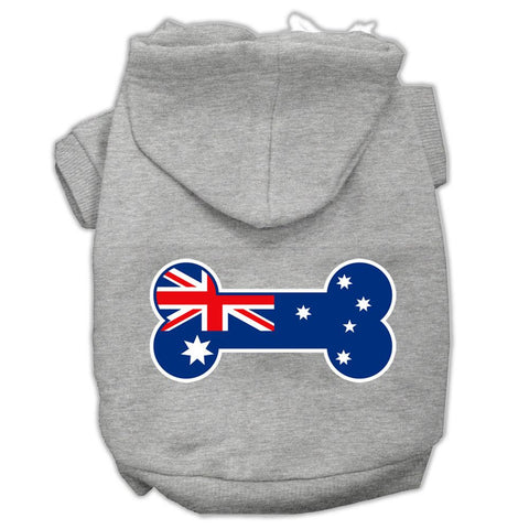 Bone Shaped Australian Flag Screen Print Pet Hoodies Grey Xl (16)