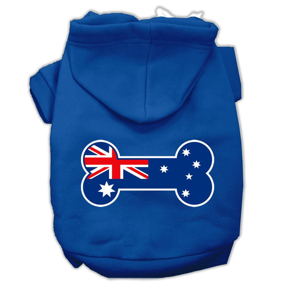 Bone Shaped Australian Flag Screen Print Pet Hoodies Blue Size XXL (18)