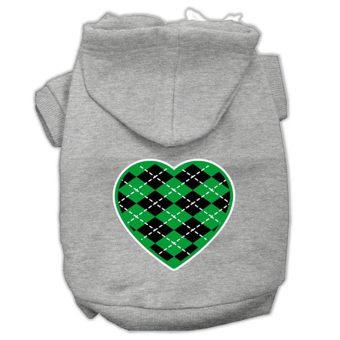 Argyle Heart Green Screen Print Pet Hoodies Grey Size Xxxl (20)