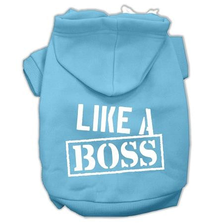 Like A Boss Screen Print Pet Hoodies Baby Blue Size Lg (14)