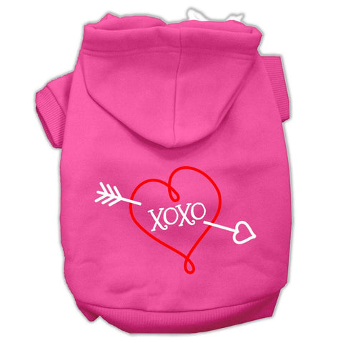 Xoxo Screen Print Pet Hoodies Bright Pink Size Med (12)