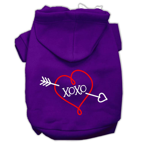 Xoxo Screen Print Pet Hoodies Purple Size Med (12)