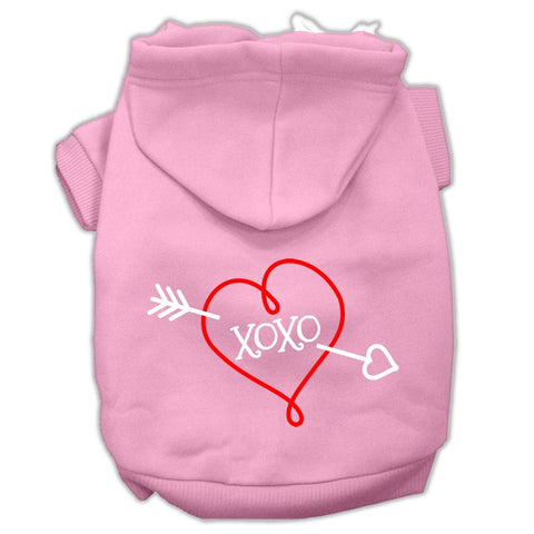 Xoxo Screen Print Pet Hoodies Light Pink Size Xl (16)