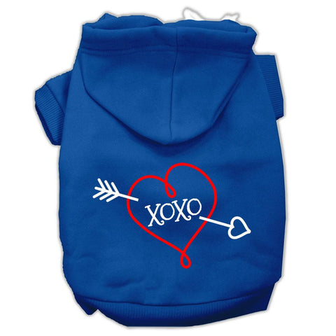 XOXO Screen Print Pet Hoodies Blue Size XS (8)