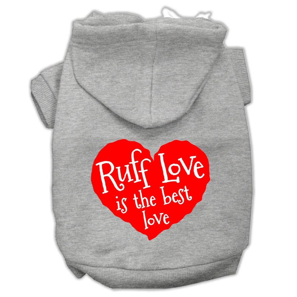 Ruff Love Screen Print Pet Hoodies Grey Size Xxxl (20)